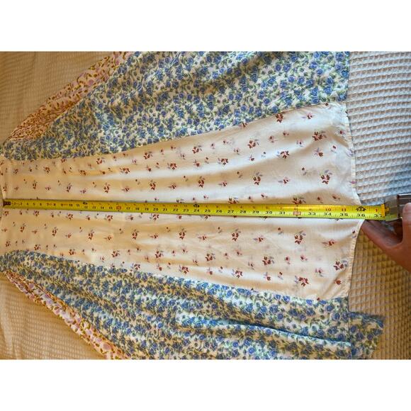 Free People Kaia White Floral Cottage Core Set Midi Skirt Spaghetti Strap Top Sm - Picture 7 of 16